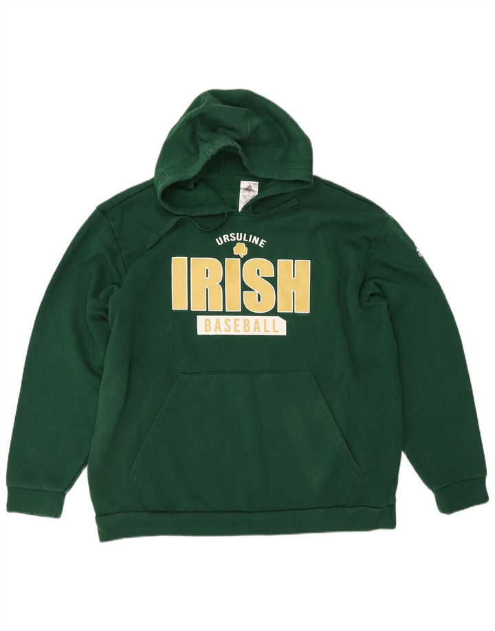 Мужской джемпер с капюшоном ADIDAS с бейсбольным рисунком XL, зеленый хлопок