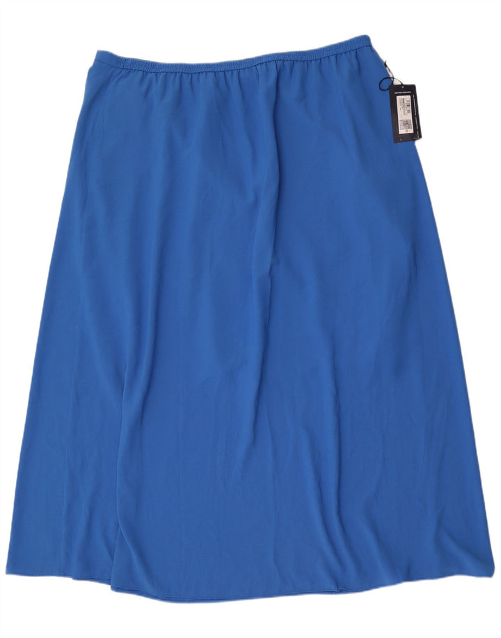 Женская юбка-трапеция Marks & Spencer UK 20 2XL W40 Синяя полиэстер