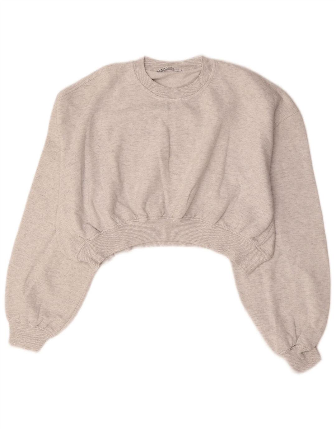 Женский укороченный свитшот оверсайз Zara UK 14, средний серый цвет
