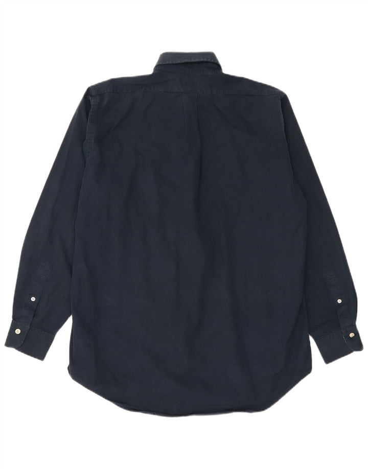 AQUASCUTUM Мужская рубашка свободного кроя, средний темно-синий хлопок