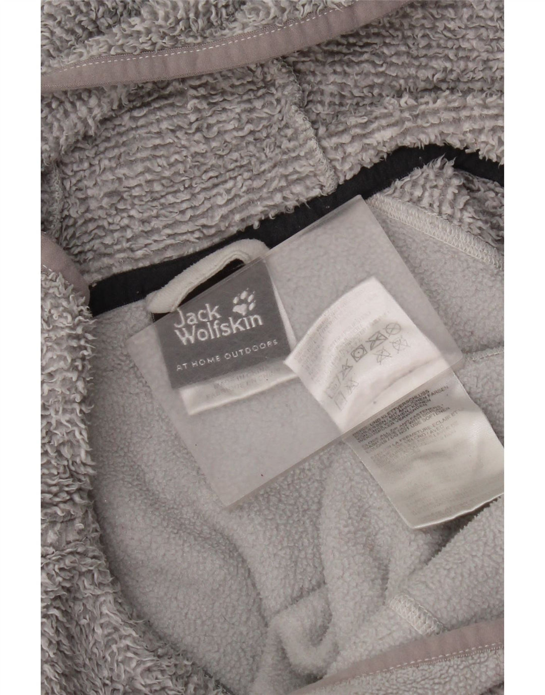 Женская флисовая куртка с капюшоном Jack Wolfskin UK 12, средний серый полиэстер