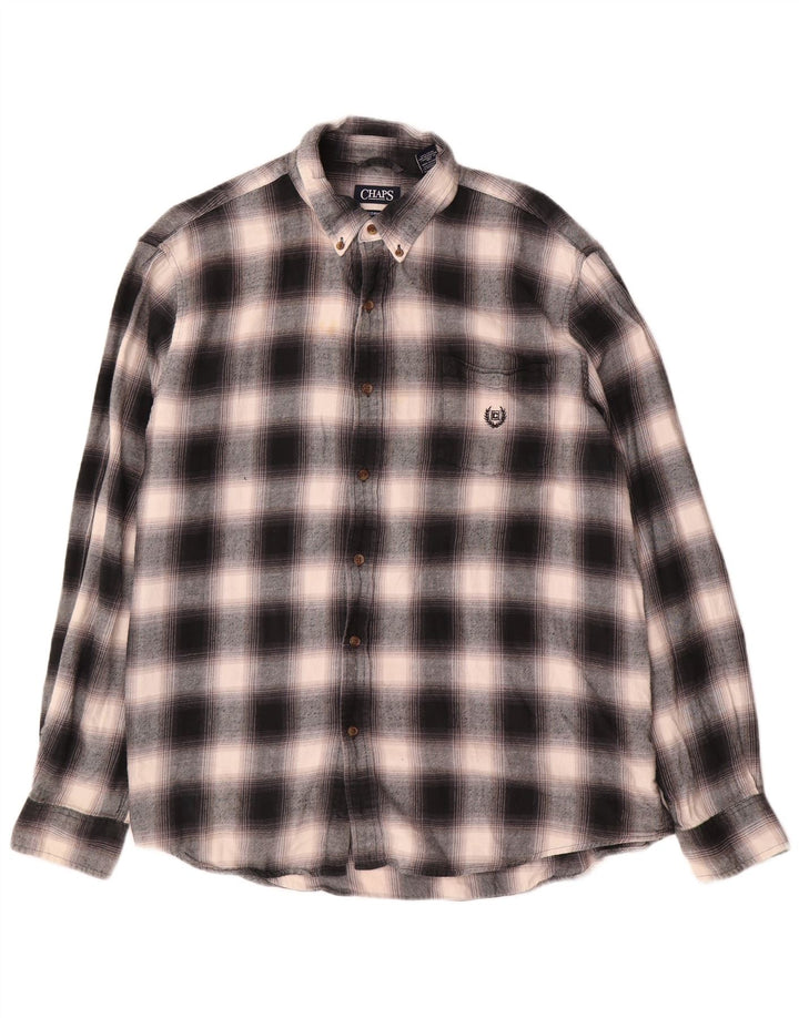Мужская фланелевая рубашка Chaps 2XL, серая клетка, хлопок