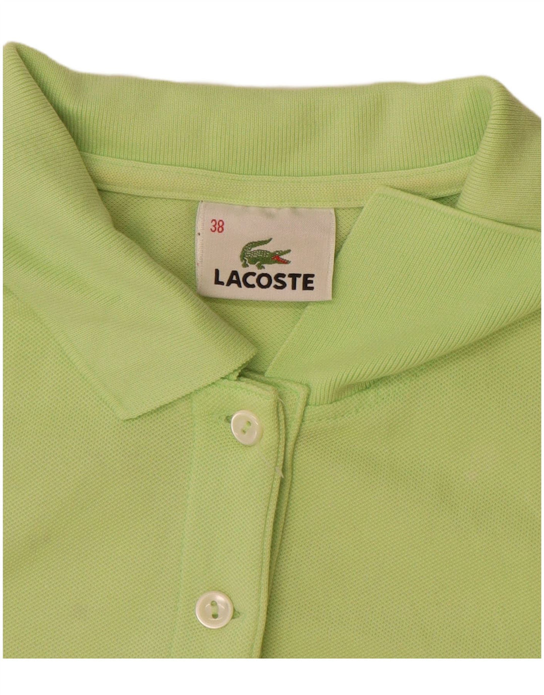 Женская рубашка поло Lacoste, размер 38, средний зеленый хлопок, размер 38