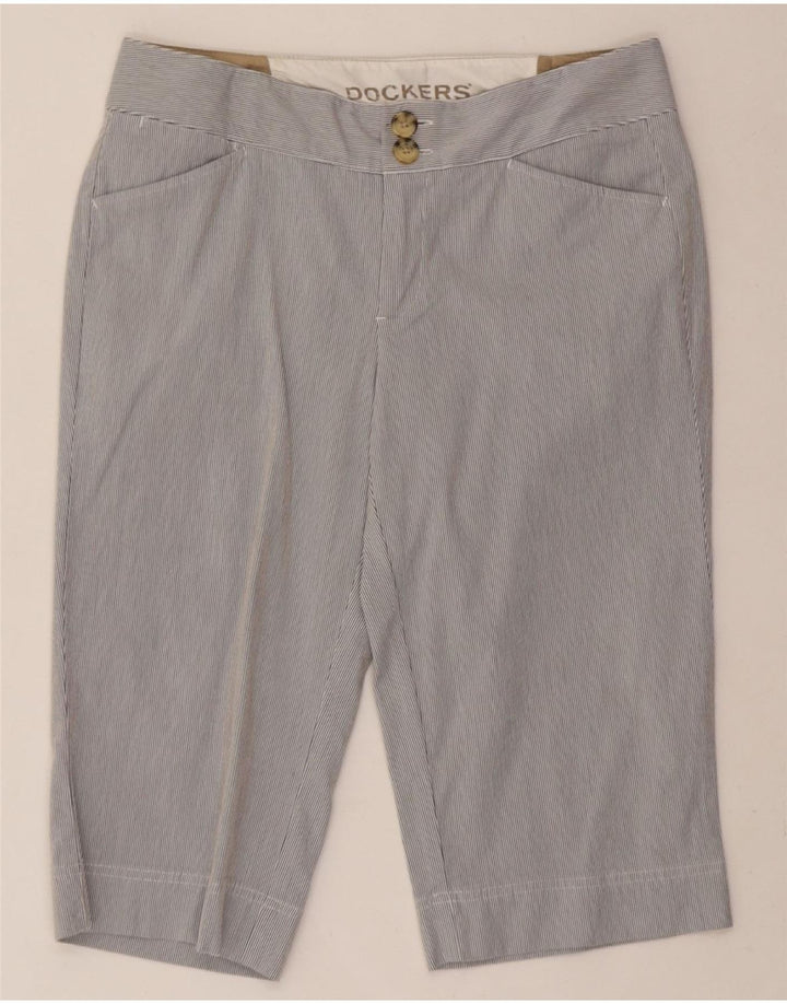 DOCKERS Womens Casual Shorts US 8 Medium W30  Grey Pinstripe Cotton Vintage Dockers and Second-Hand Dockers from Messina Hembry 