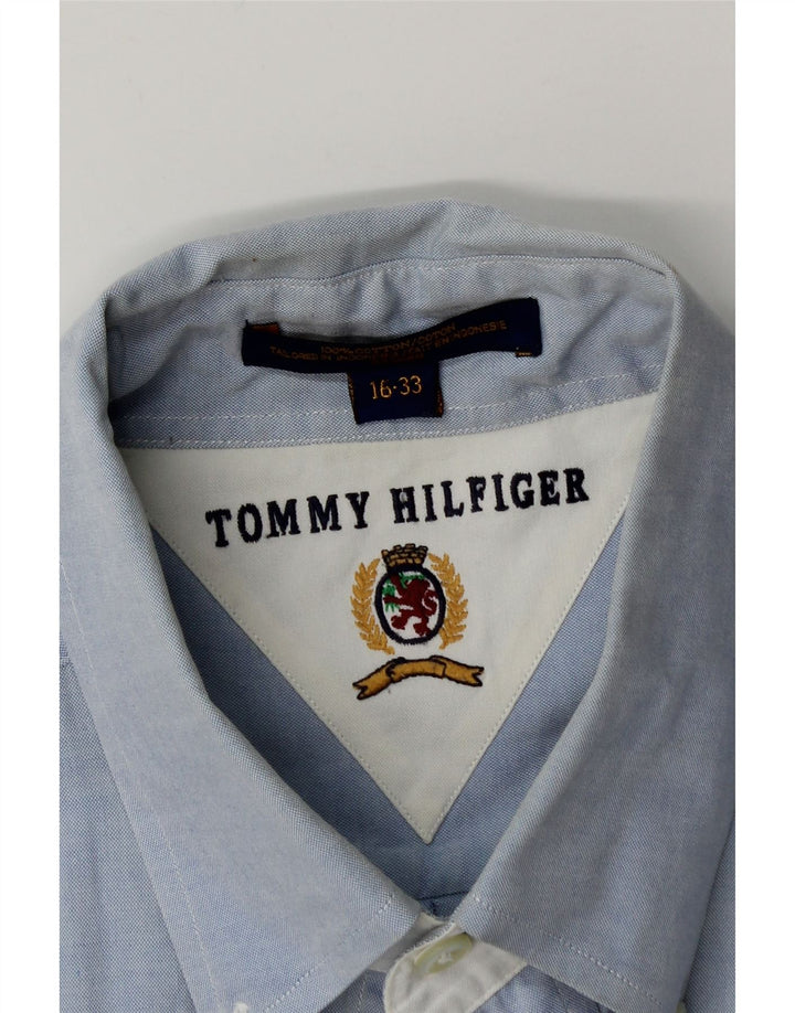 Мужская рубашка Tommy Hilfiger, размер 16, большая синяя хлопковая