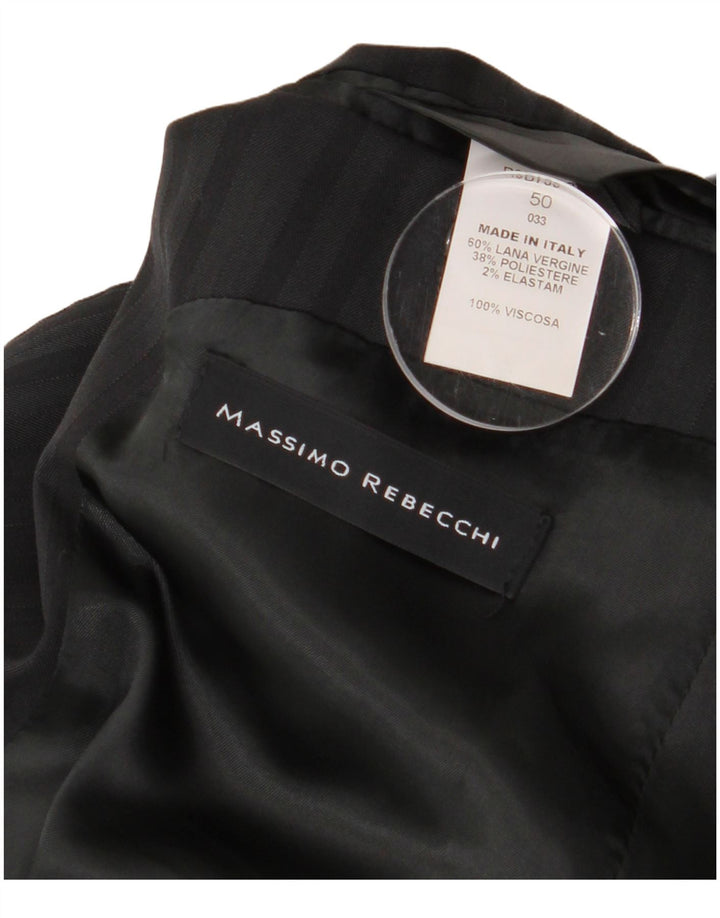 Мужской костюм-двойка Massimo Rebecchi IT 50, большой W34 L31, черный в полоску