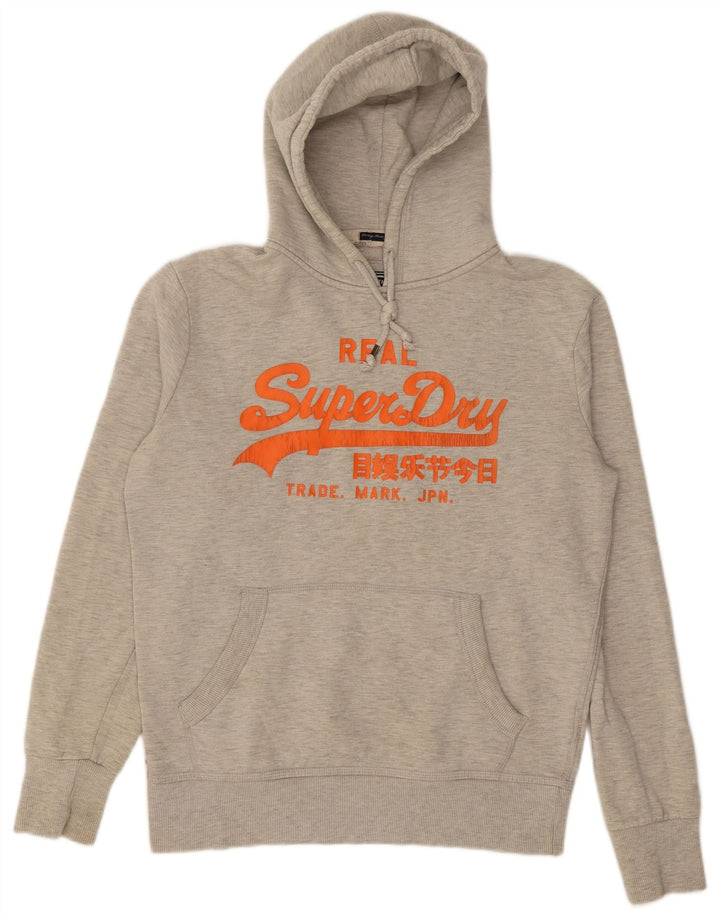 Мужской джемпер с капюшоном Superdry с рисунком, средний серый, хлопок