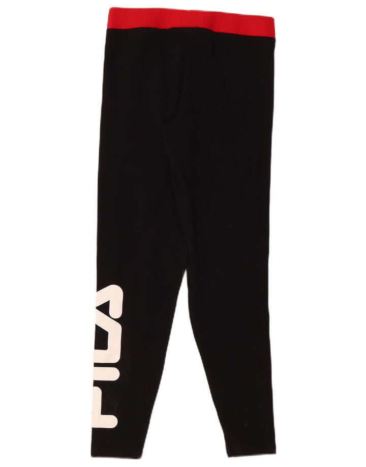 Женские леггинсы с рисунком Fila UK 8, маленькие черные хлопковые