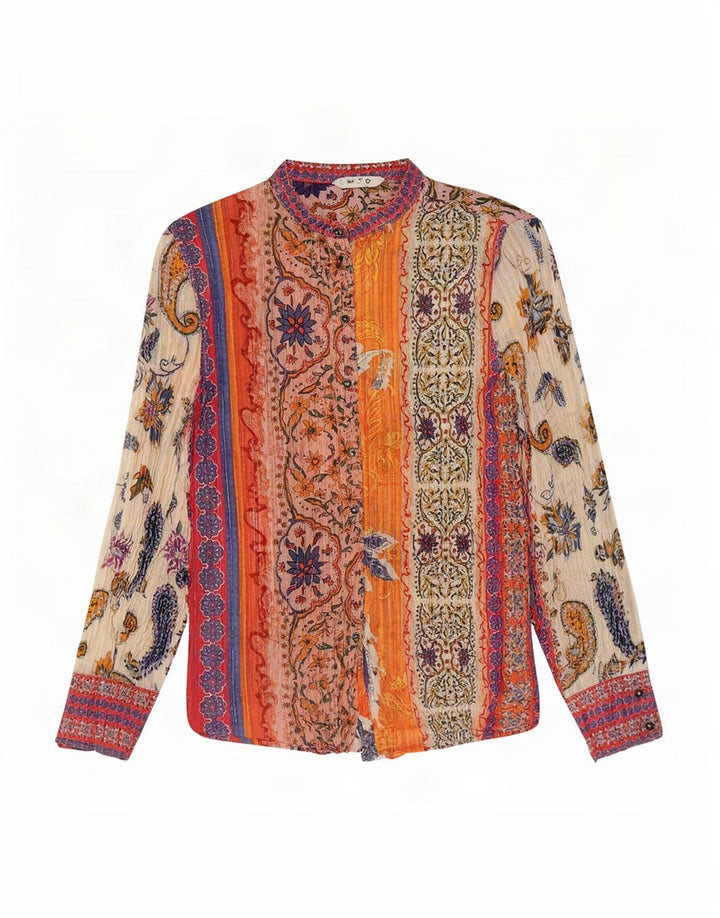 Женская блузка-рубашка Desigual UK 12, средний разноцветный хлопок с пейсли
