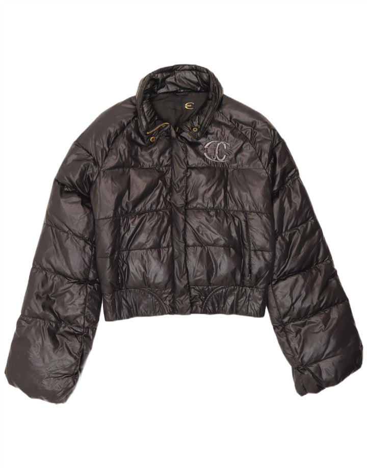 Укороченная женская утепленная куртка с капюшоном Just Cavalli IT 42, средний черный полиамид