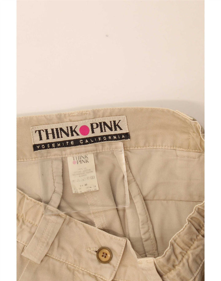 Think Pink Женские шорты карго IT 42 Medium W28 Бежевые хлопковые