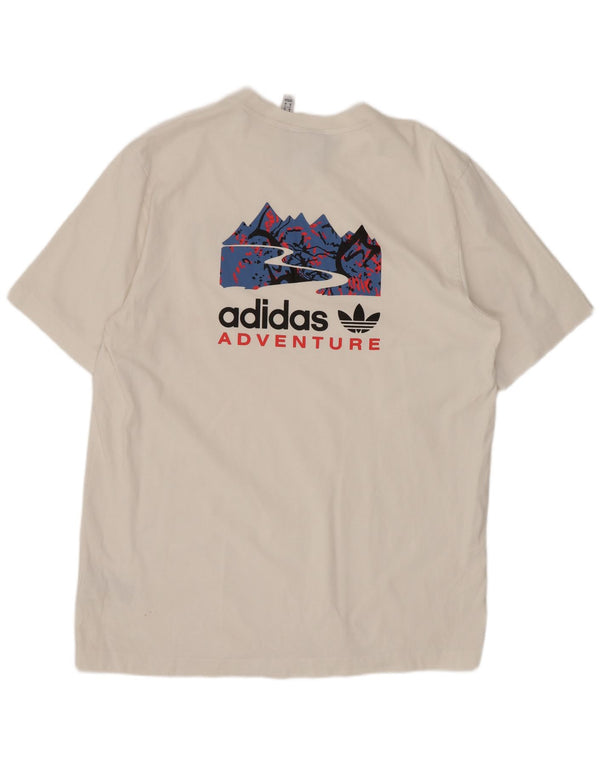 Adidas Mens Graphic T-Shirt Top Medium White Sports