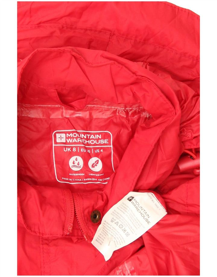 Женская дождевик с капюшоном Mountain Warehouse UK 8, маленький красный нейлон