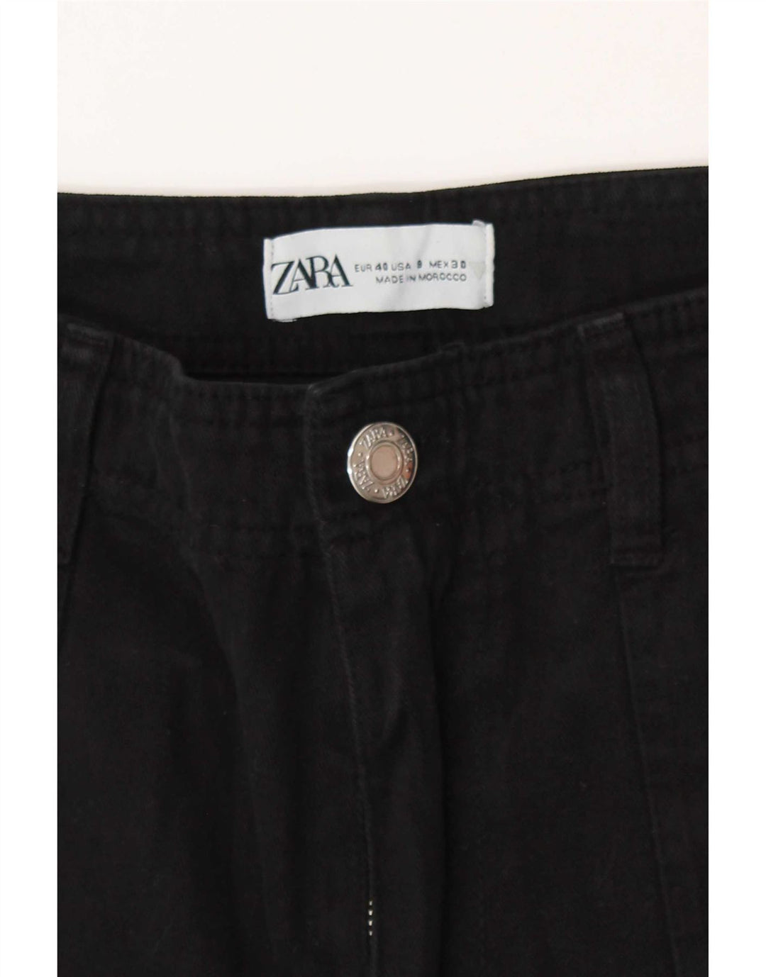 Женские прямые брюки карго Zara EU 40 Medium W30 L30 черные