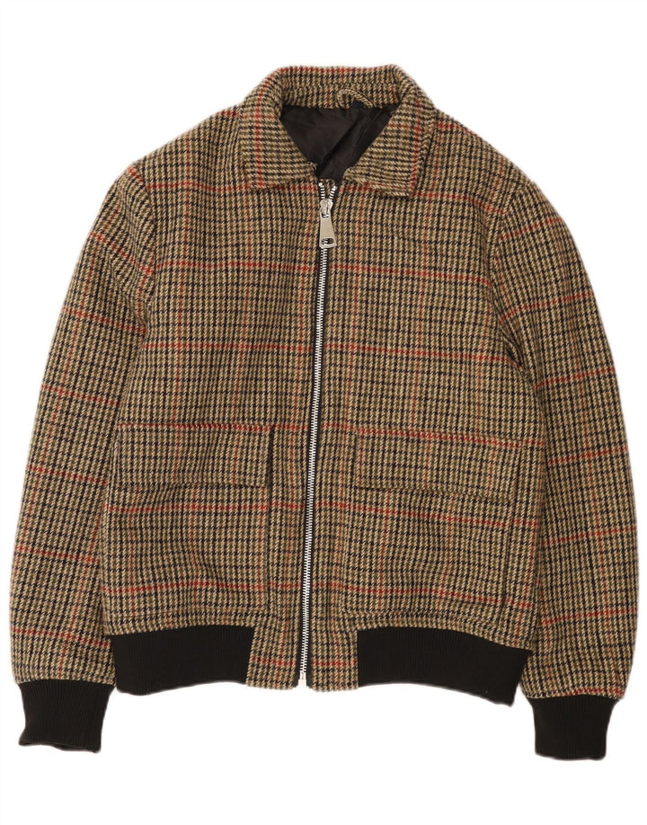 Мужская куртка-бомбер X-FEEL UK 40, большая коричневая, полиэстер с узором «гусиные лапки»