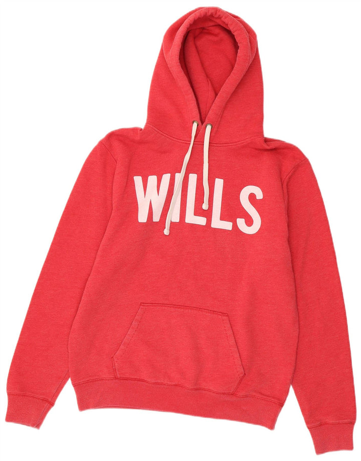 Jack Wills Мужской джемпер с капюшоном с рисунком, средний розовый, хлопковый