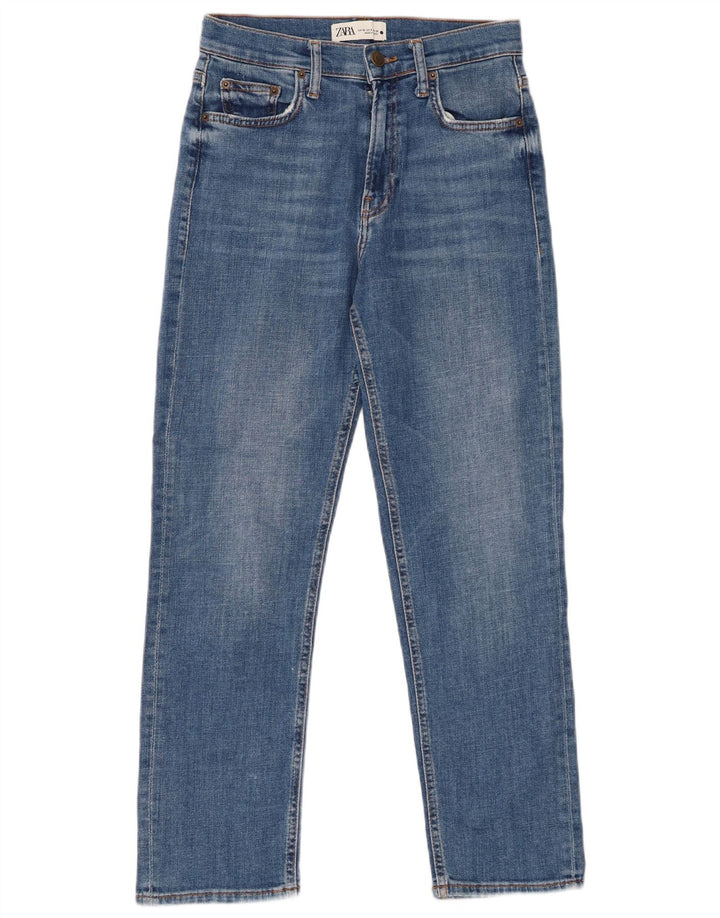 Женские прямые джинсы ZARA EU 38, маленькие W28 L27, синие