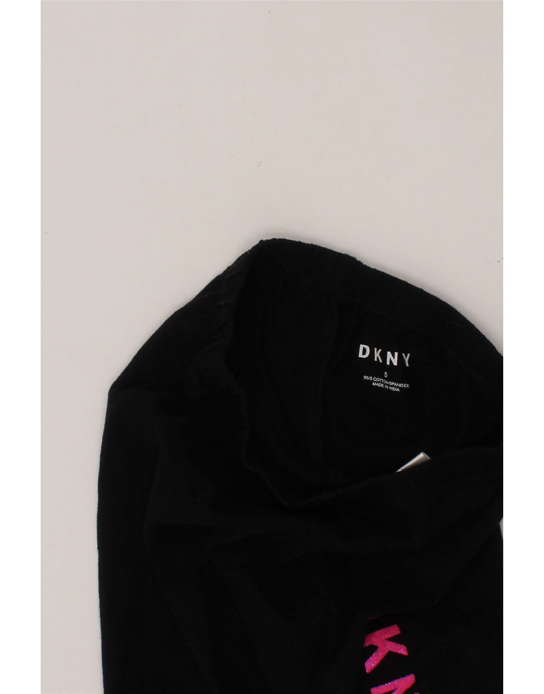 DKNY Спортивные шорты с рисунком для девочек 4–5 лет, черные хлопковые