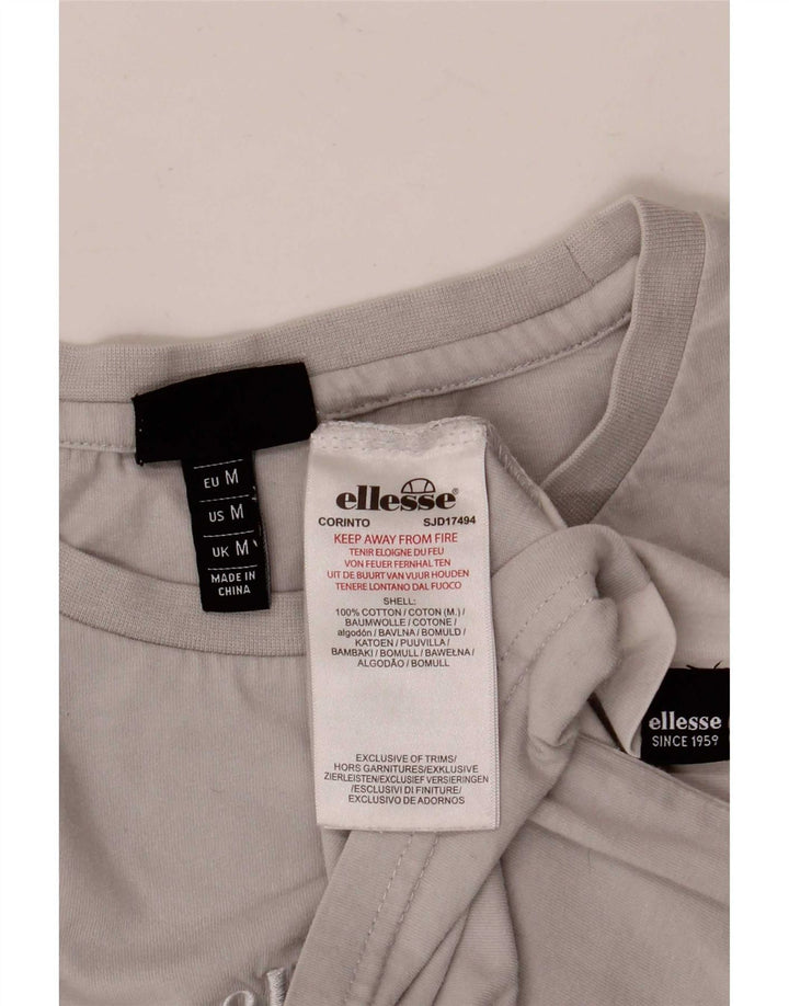 Мужская футболка Ellesse с рисунком, средний серый цвет, хлопок с цветными блоками