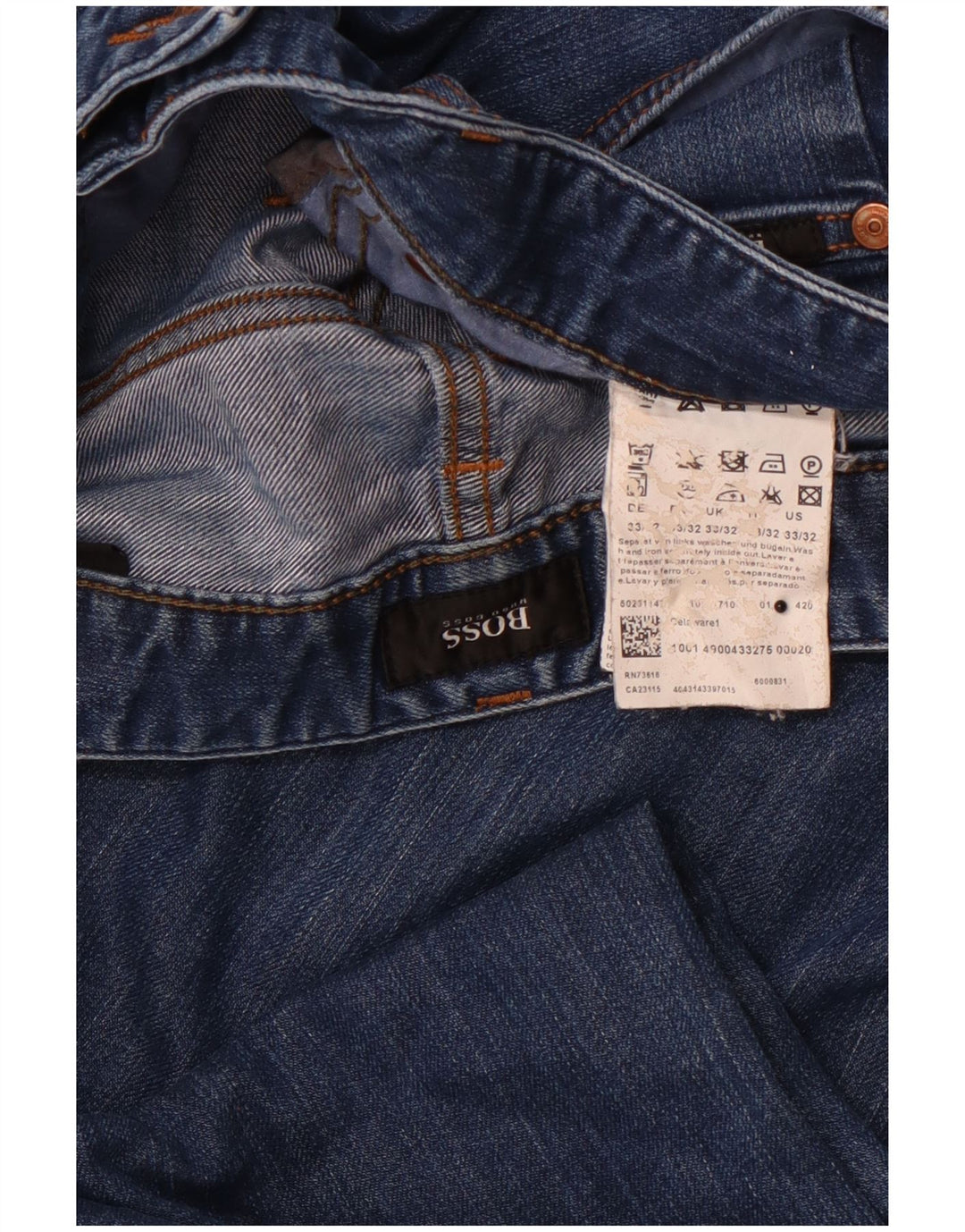 Женские узкие джинсы HUGO BOSS W33 L32 синие, хлопок