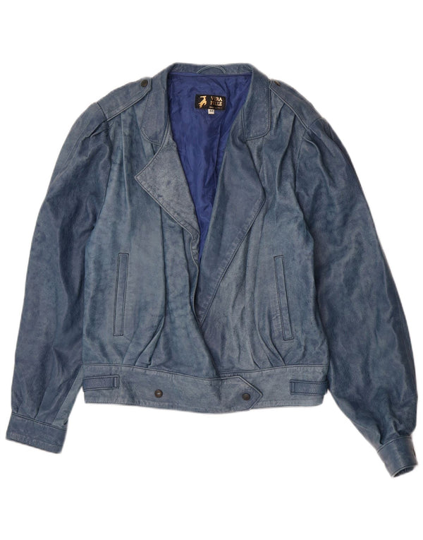 Винтажная женская кожаная куртка IT 44 Medium Blue Leather