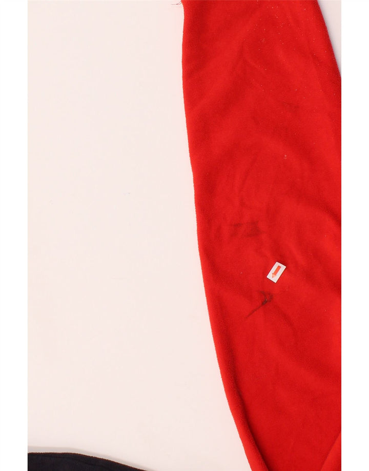 CRAGHOPPERS Mens Zip Neck Fleece Jumper Medium Red Colourblock Polyester Vintage CRAGHOPPERS and Second-Hand CRAGHOPPERS from Messina Hembry 