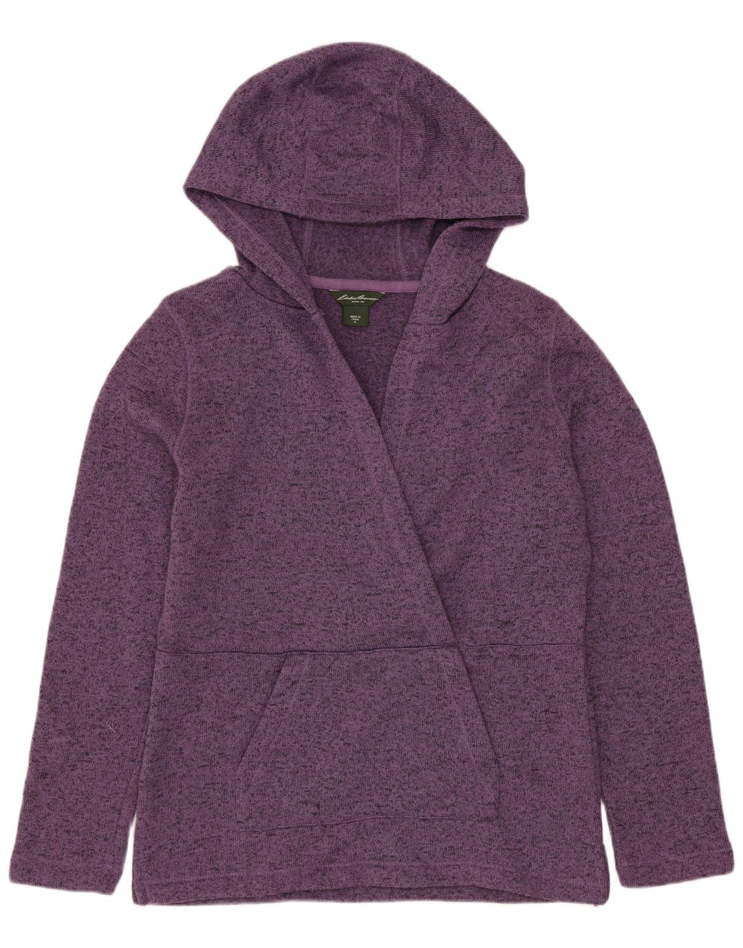 Женский джемпер с капюшоном EDDIE BAUER UK 14, средний фиолетовый, полиэстер с крапинками
