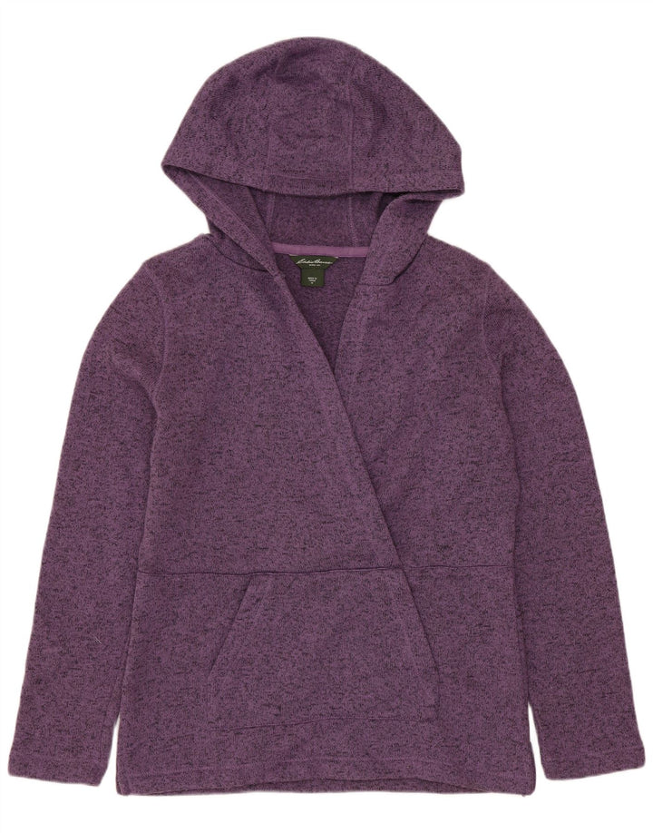 Женский джемпер с капюшоном EDDIE BAUER UK 14, средний фиолетовый, полиэстер с крапинками