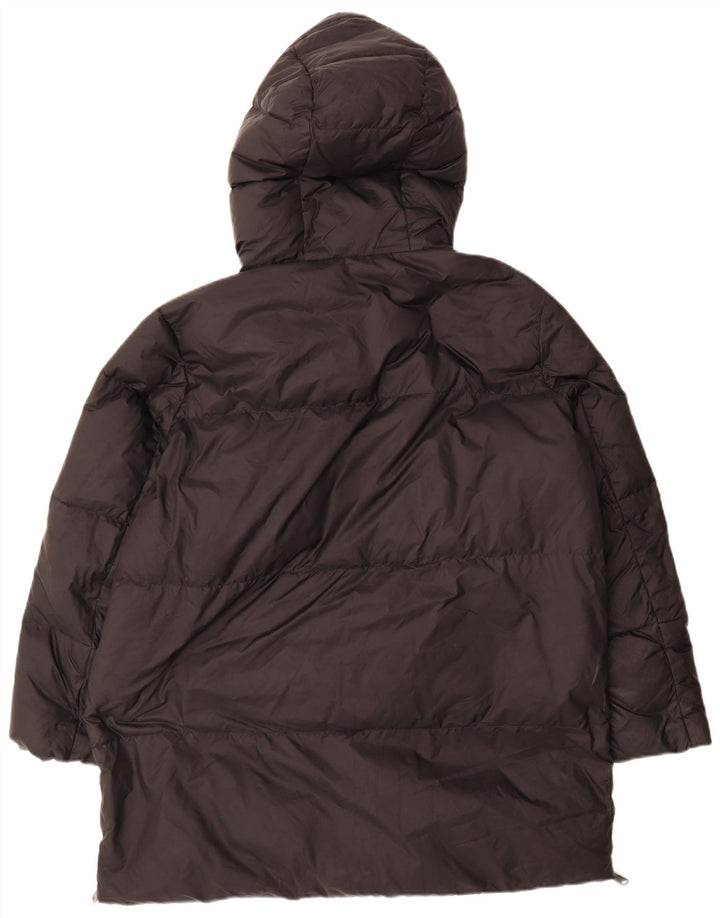 Женское длинное стеганое пальто с капюшоном Zara UK 10, маленькое черное из полиамида