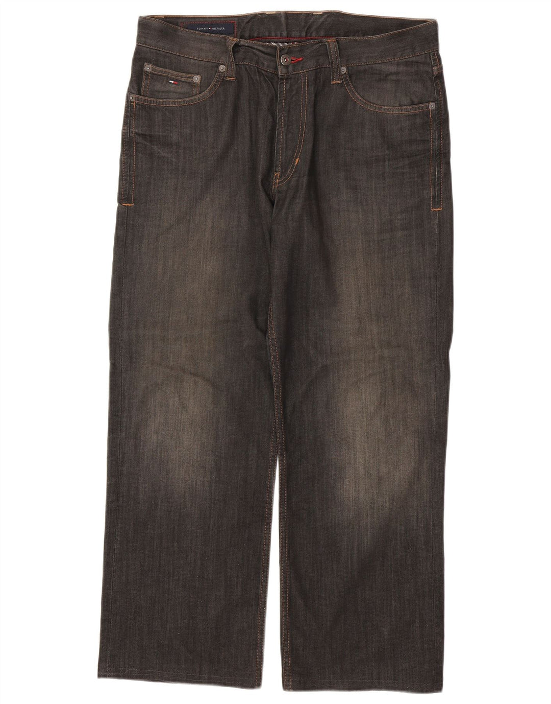 TOMMY HILFIGER Мужские прямые джинсы W31 L28 Серые хлопковые