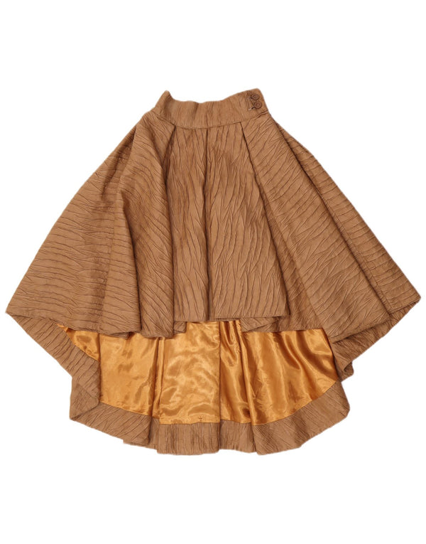 Винтажная женская асимметричная расклешенная юбка W24 XS Коричневая богемная