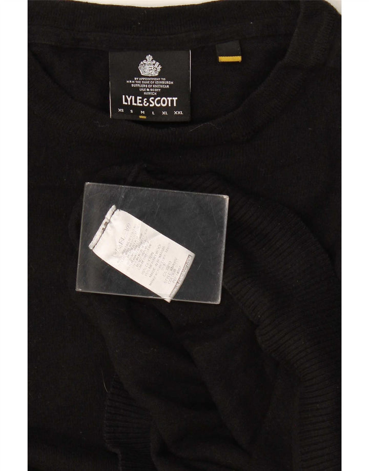 Мужской джемпер с круглым вырезом Lyle & Scott, средний черный хлопковый свитер