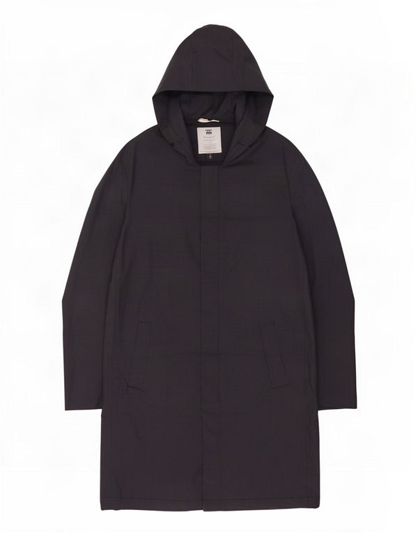 Мужское пальто с капюшоном Zara UK 40, большое черное полиэстер с узором «гусиные лапки»
