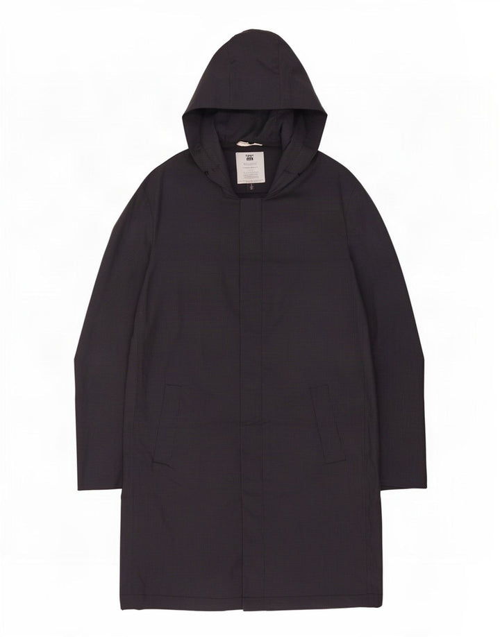 Мужское пальто с капюшоном Zara UK 40, большое черное полиэстер с узором «гусиные лапки»