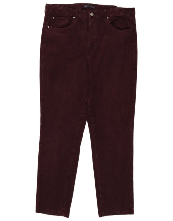 Женские узкие вельветовые брюки Marks & Spencer UK 18 XL W36 L29 бордовые
