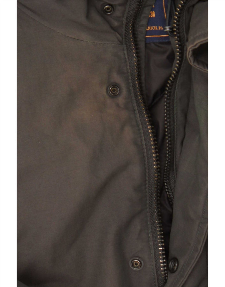 Мужское стеганое пальто с капюшоном Woolrich UK 36, маленький серый хлопок