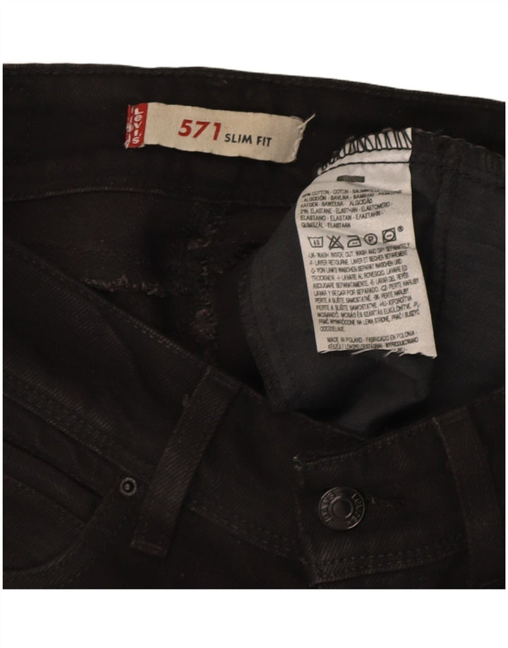 Женские узкие джинсы Levi's 571 W26 L30, черный хлопок