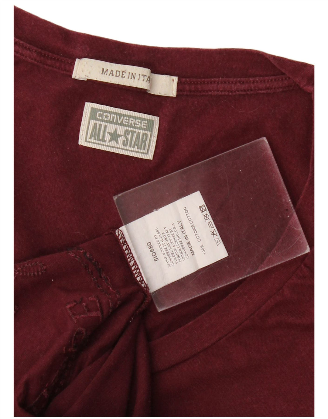 Женская футболка с рисунком Converse Top UK 14, средний бордовый хлопок, хлопок