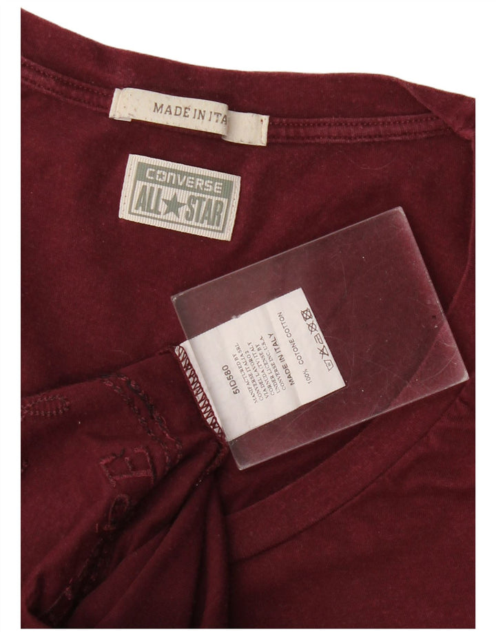 Женская футболка с рисунком Converse Top UK 14, средний бордовый хлопок, хлопок