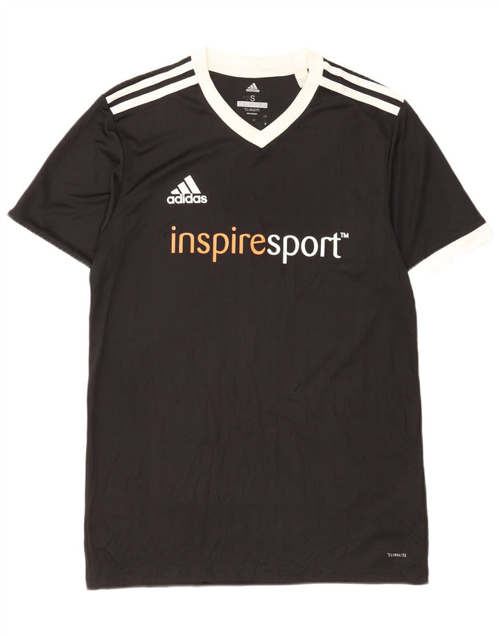 Мужская футболка Adidas Climalite с рисунком, маленький черный полиэстер