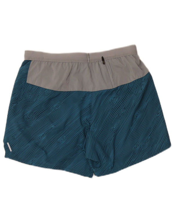 Женские спортивные шорты Nike Dri Fit UK 14, средний синий, полиэстер с цветными блоками