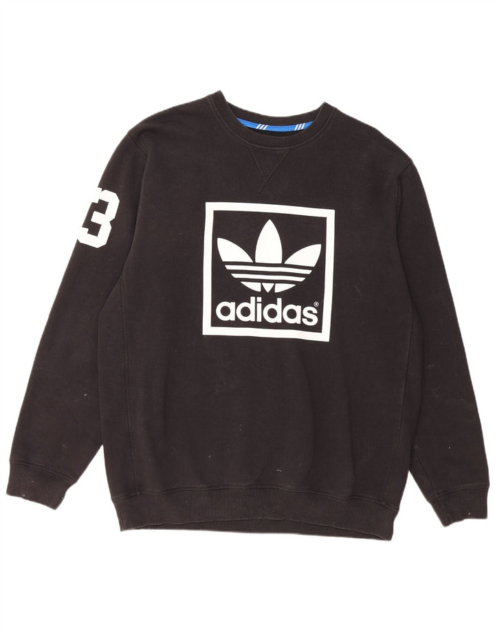 Мужской свитер с рисунком Adidas, большой черный хлопковый джемпер