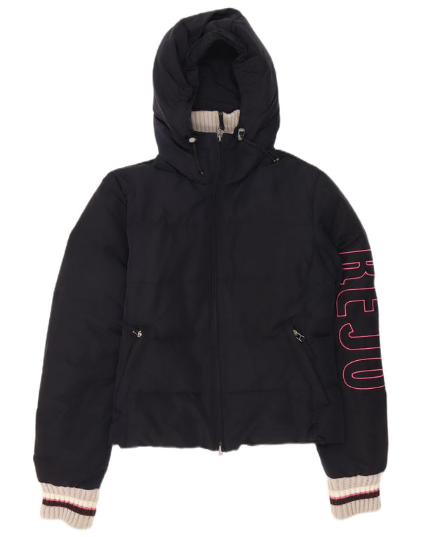 Kejo Женская утепленная куртка с капюшоном и графическим рисунком IT 42 Medium Navy Blue Полиамид