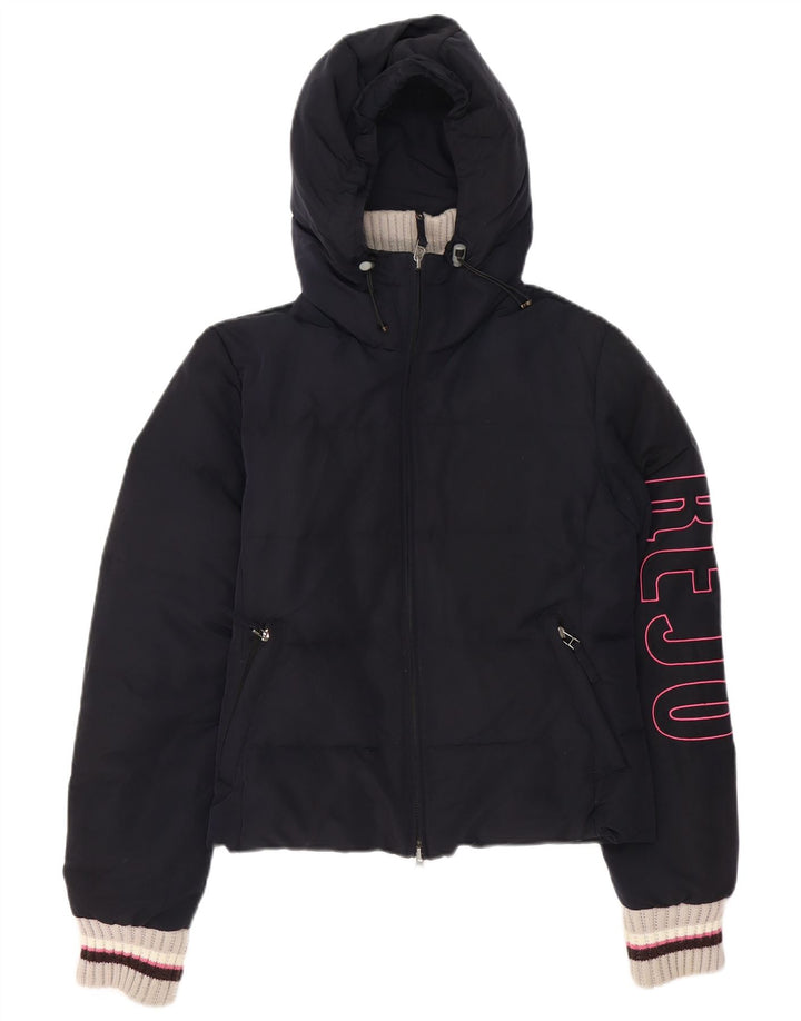 Kejo Женская утепленная куртка с капюшоном и графическим рисунком IT 42 Medium Navy Blue Полиамид