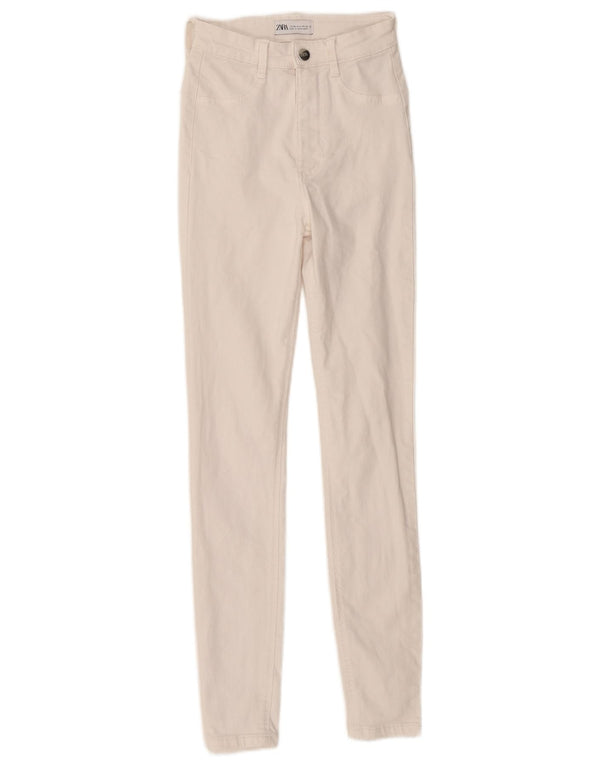 ZARA Womens Skinny Jeans EU 32 2XS W22 L28 White Cotton