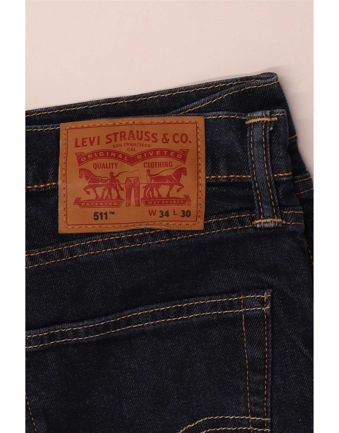 Мужские джинсы Levi's 511 Slim W34 L30 Темно-синие, хлопок