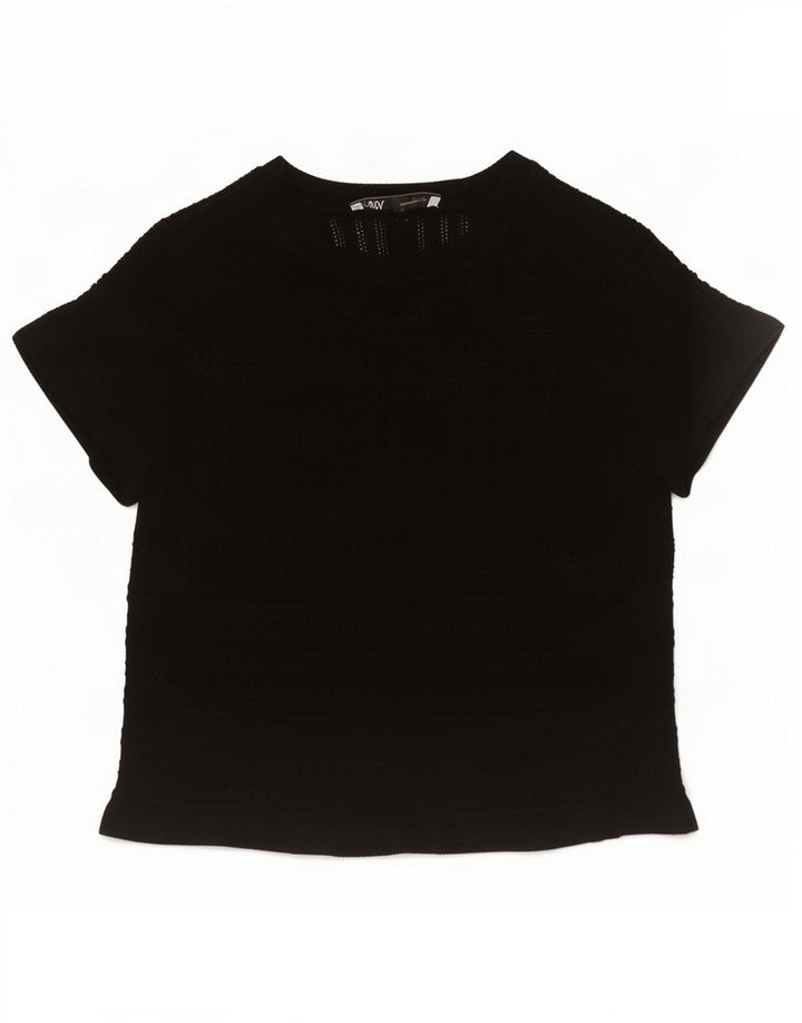 Женская укороченная блузка Zara UK 12, средний черный