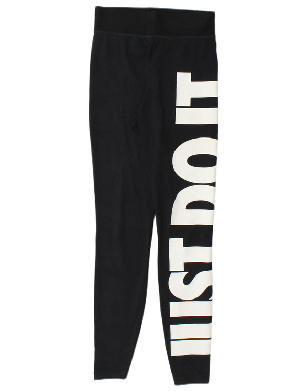 Женские леггинсы с рисунком Nike UK 4 XS, черный хлопок