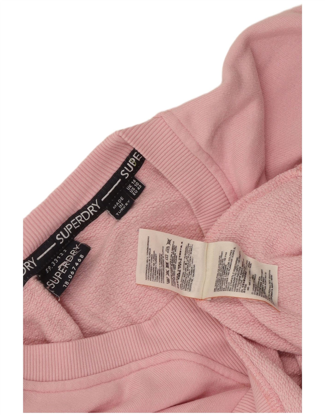 Женский джемпер большого размера с рисунком Superdry UK 14, большой розовый