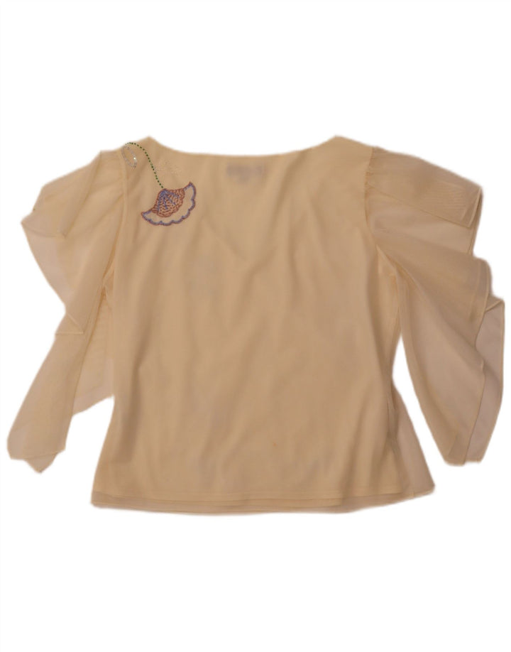 Женская укороченная прозрачная блузка COAST UK 16, большой желтый полиэстер